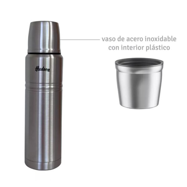HUDSON TERMO ACERO 1 LT " ACERO INOX" - Imagen 2